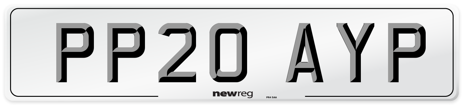 PP20 AYP Number Plate from New Reg